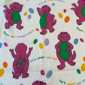 Barney Vintage Curtain Panel Purple Dinosaur Project Craft Authentic Vintage VTG